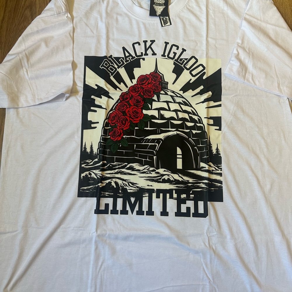 Black Igloo Limited Pop Art Graphic Tee - White with Red & Black Print